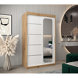 Abiks Meble Armoire PROMO V2 À Portes Coulissantes 200/120/62 2 Portes (Artisan/Blanc)