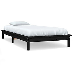 vidaXL Cadre de lit sans matelas noir bois massif