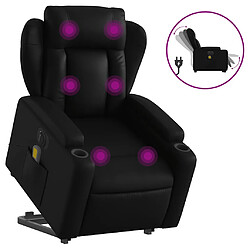 vidaXL Fauteuil inclinable de massage électrique noir similicuir