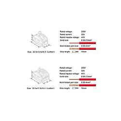 Avis borne pour boite de dérivation - wago - avec leviers - 5 conducteurs - 5 x 0.08 à 4 mm2