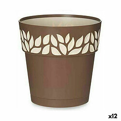 Pot auto-arrosant Stefanplast Cloe Marron Plastique 19 x 19 x 19 cm (12 Unités)