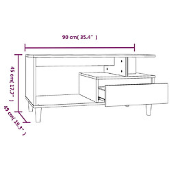 vidaXL Table basse Gris béton 90x49x45 cm Bois d'ingénierie pas cher