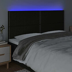 Avis Maison Chic Tête de lit moderne à LED lumineuse pour chambre - Décoration de lit Noir 180x5x118/128 cm Tissu -MN59057