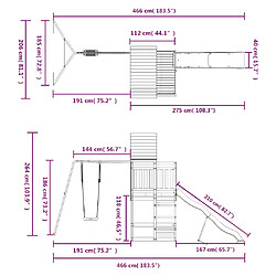 vidaXL Aire de jeux d'extérieur bois de pin imprégné pas cher