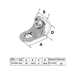 Avis Wewoo Support pour plaque à ventouse de couche brillante en alliage de zinc épaissi rond de 50 piècesBpoids 5,8 g