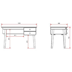 VIPACK Bureau Billy Blanc 60x125x75cm