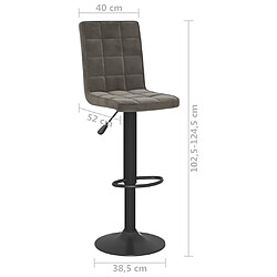 vidaXL Tabourets de bar lot de 2 gris foncé velours pas cher