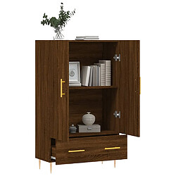 Avis vidaXL Buffet haut chêne marron 69,5x31x115 cm bois d'ingénierie