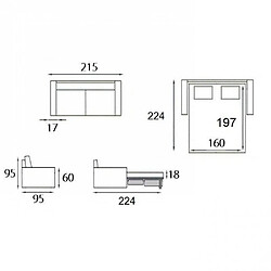 Acheter Inside 75 Canapé lit 3-4 places MASTER convertible EXPRESS 160 cm polyuréthane Noir MATELAS 18 CM INCLUS