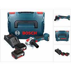 Bosch GWX 18V-10 Meuleuse d'angle sans fil professionnelle 18 V 125 mm X-LOCK Brushless + 2x Batteries 5,0 Ah + Chargeur + L-Boxx