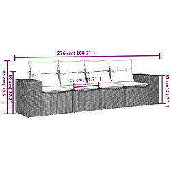 Avis Maison Chic Salon de jardin 4 pcs avec coussins | Ensemble de Table et chaises | Mobilier d'Extérieur gris résine tressée -GKD59845