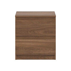 Dansmamaison Table de chevet 2 tiroirs Bois marron - QIZ