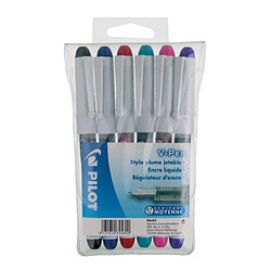 Stylo plume Pilot V-Pen couleurs assorties - Pochette de 6