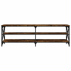 Maison Chic Meuble TV scandinave - Banc TV pour salon chêne fumé 160x40x50 cm bois d'ingénierie -MN62902 pas cher