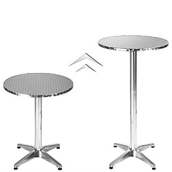 Helloshop26 Mange debout aluminium diamètre table 60 cm diamètre pied 5,8 cm non-pliable hauteur réglable 70/110 cm gris 2008192