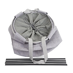 Acheter Decoshop26 Panier à linge corbeille buanderie avec cordon de serrage 55x39cm 65L tissu gris 04_0002509