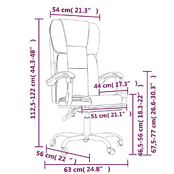 vidaXL Fauteuil inclinable de bureau Gris Similicuir pas cher