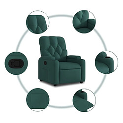 Maison Chic Fauteuil inclinable,Fauteuil luxe de relaxation Vert foncé Tissu -MN34002 pas cher