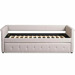 Avis Paris Prix Lit Gigogne Capitonné Antille 90x190cm Beige