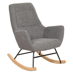 Mendler Fauteuil à bascule HWC-N13, Fauteuil relax à bascule Fauteuil TV, bois massif métal tissu/textile 320g/m² ~ gris foncé pas cher