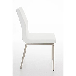 Avis Decoshop26 Chaise de salle à manger x1 style épuré en PVC blanc et acier inoxydable 10_0002006