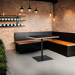 Alterego Table carrée 'FUSION SQUARE' noire - 80x80 cm