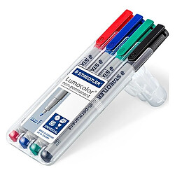 Stylo feutre non-permanent Staedtler Lumocolor couleurs assorties 0,6 mm - Pochette de 4