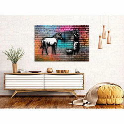 Paris Prix Tableau Imprimé Washing Zebra Colourful Brick Wide 60 x 90 cm