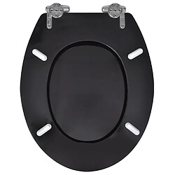 Helloshop26 Siège de toilette abattant WC avec couvercle MDF couvercle à fermeture en douceur Noir 02_0002876 pas cher