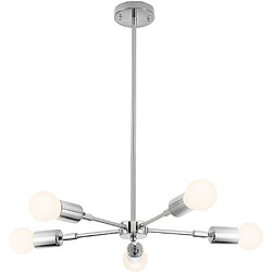 ICONIK INTERIOR Lampe de plafond dorée - Lampe suspendue design - 5 bras - Tristan Argenté