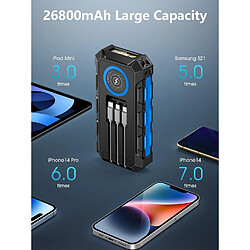 SANAG Batterie Externe Solaire 26800Mah Pd 20W 3A Usb-C Portable Batterie Solaire Charge Rapide Avec 7 Sorties & 2 Entrées, Led Indicator, Flashlight Chargeur Solaire Pour Telephone(Bleu) pas cher