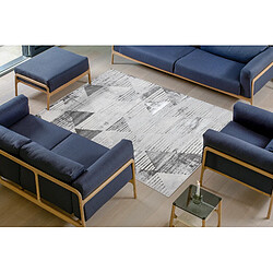 RUGSX Tapis LIRA E1627 Triangles géométrique, structuré, moderne, glamour - gris 120x170 cm pas cher