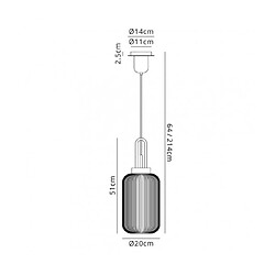 Luminaire Center Suspension design 1 ampoule Cuivre