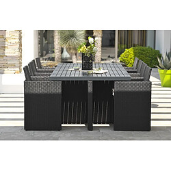 DCB Garden Ensemble de jardin encastrable 8 places plateau en aluminium