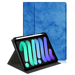 Etui en PU rotatif réglable avec support couleur unie bleu pour votre Apple iPad mini (2021)