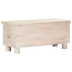 Acheter vidaXL Boîte de rangement Blanc 110x40x45 cm Bois d'acacia massif