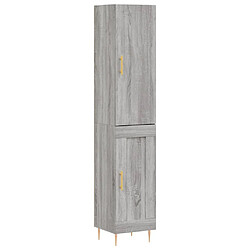 vidaXL Buffet haut Sonoma gris 34,5x34x180 cm Bois d'ingénierie