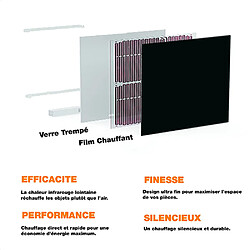 Acheter Ilo Radiateur électrique plat panneau rayonnant en verre 60x60 cm - 400W