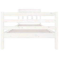 Avis vidaXL Cadre de lit sans matelas blanc bois massif 100x200 cm