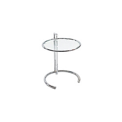 ICONIK INTERIOR Table d'appoint ronde ajustable - Verre et acier - Lake Acier