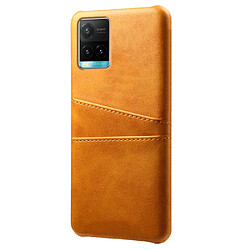 Coque en TPU + PU anti-chocs avec porte-cartes, orange pour votre Vivo Y21/Vivo Y21s/Vivo Y33s