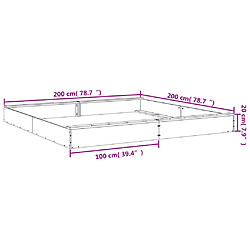 vidaXL Bac à sable avec sièges carré bois de pin massif pas cher