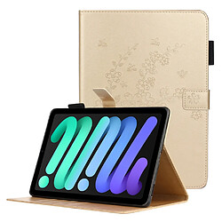 Etui en PU motif fleur de prunier or pour votre iPad mini (2021)