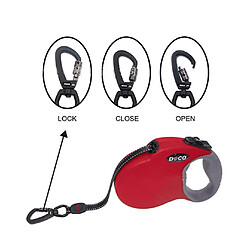 Avis Universal Laisse de chien rétractable extérieure Laisse de chien réflecteur durable Marche automatique pour petits et grands chiens Traction & 124 ; Traction (rouge)