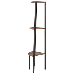 Avis vidaXL Étagère d'angle 3 niveaux Marron foncé et noir 45,5x31,5x120 cm