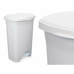 BigBuy Home Poubelle à pédale Blanc Plastique 50 L (3 Unités)