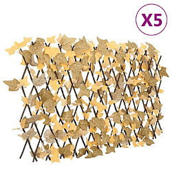 vidaXL Treillis de feuille d'érable artificiel extensible 5 pcs