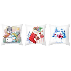 P137 4pcs 45 * 45cm Christmas imprimé Taie d'oreiller Maison de vacances Chambre à coucher Décoration Couverture Sofa Coussin Coussin Coussin