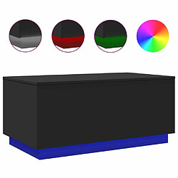 Maison Chic Table basse pour salon | Table à café avec lumières LED noir 90x50x40 cm -GKD55781