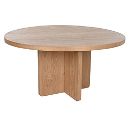 Pegane Table à manger, table de repas ronde en bois coloris naturel - diamètre 152 x Hauteur 76 cm pas cher